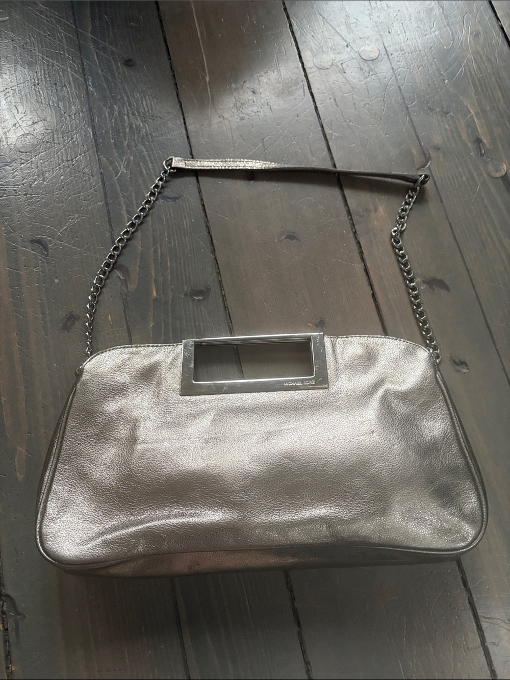 Metallic Silver MICHAEL KORS Women’s clutch Shoulder Bag